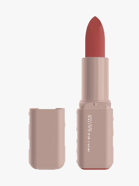 Maybelline New York Moisturizing Serum Lipstick in branded component on a light gray background