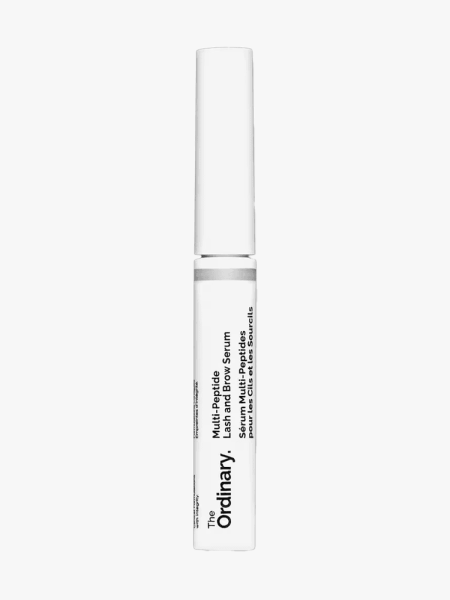 The Ordinary Multi-Peptide Lash and Brow Serum in branded component on a light gray background
