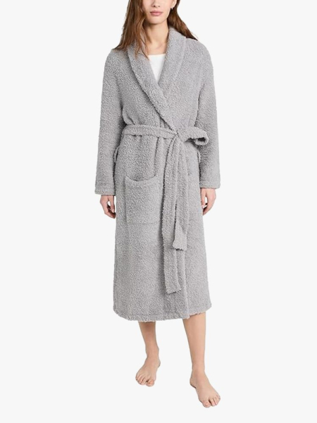 Barefoot Dreams CozyChic Robe in branded component on a light gray background